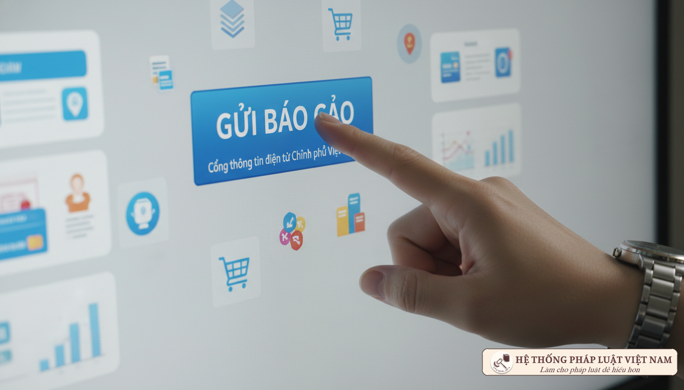 Thao tác nộp báo cáo trực tuyến trên cổng thông tin