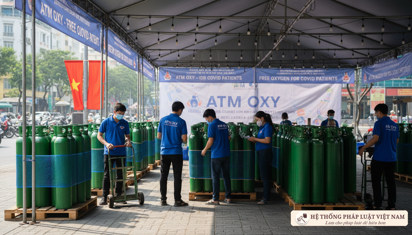 Trạm ATM Oxy hỗ trợ bệnh nhân Covid-19 tại Hà Nội
