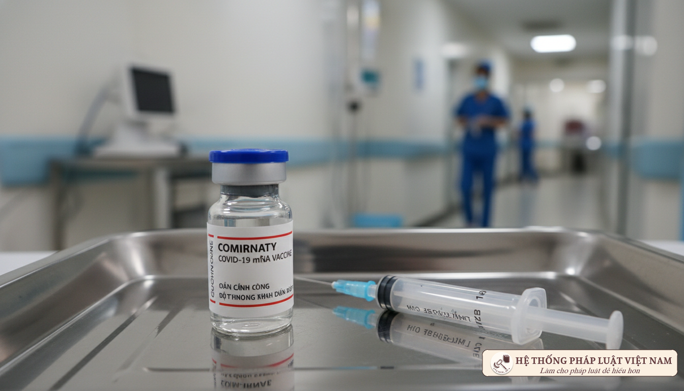 Vaccine Covid-19 và bơm kim tiêm tại bệnh viện Việt Nam