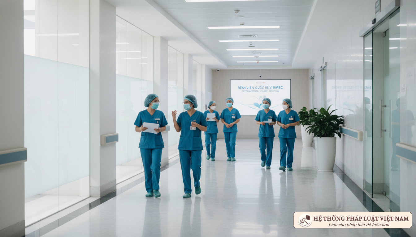 Hành lang bệnh viện hiện đại tại Việt Nam