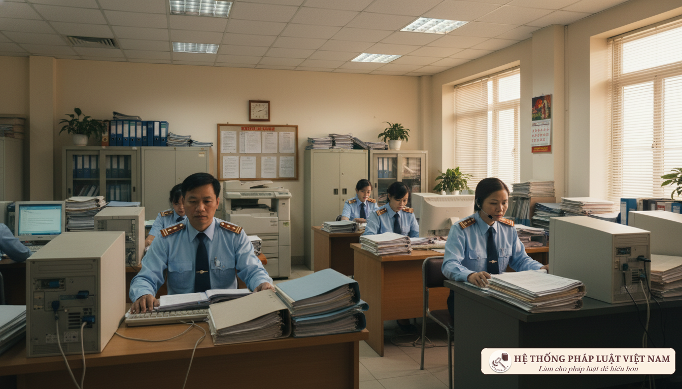 Cán bộ thuế làm việc năm 2008