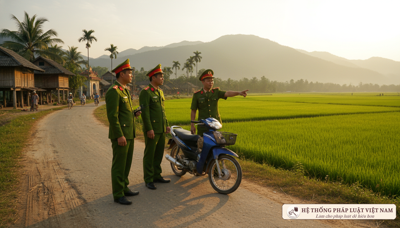 Công an xã tuần tra giao thông năm 2011