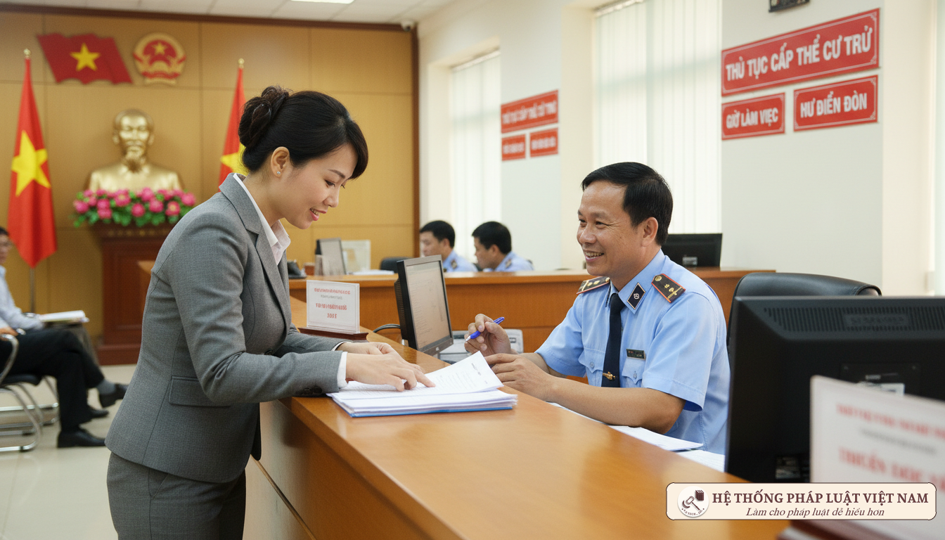 Cán bộ xuất nhập cảnh hướng dẫn thủ tục 2012