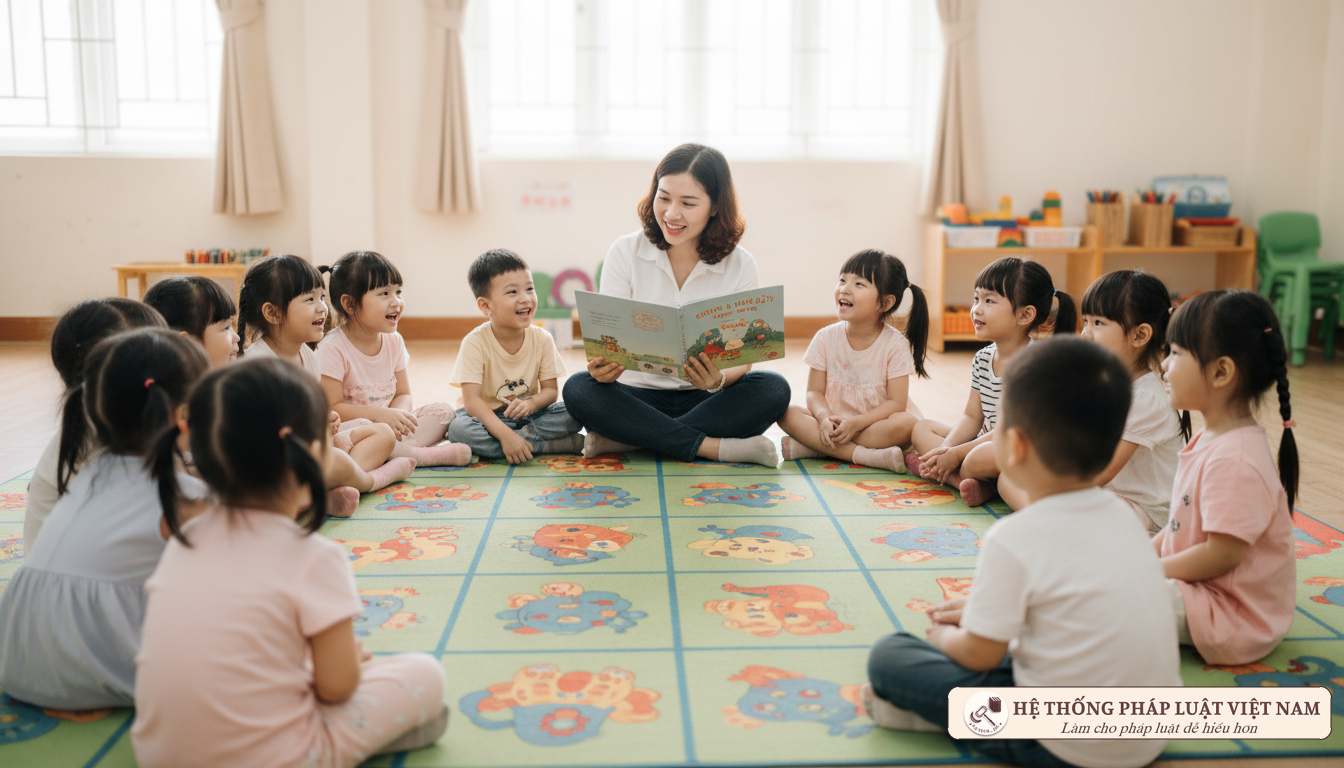 Trẻ em mầm non 5 tuổi trong giờ học