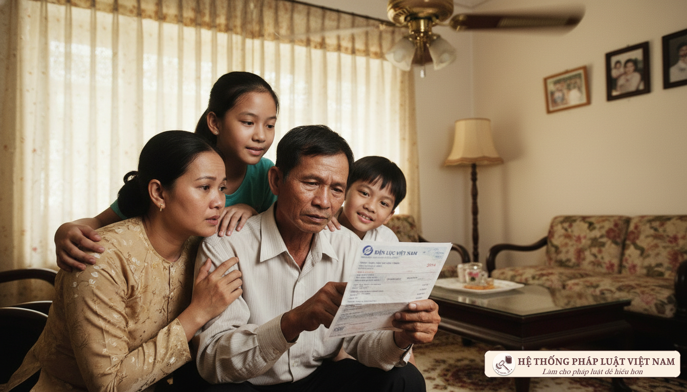 Gia đình Việt Nam xem hóa đơn điện năm 2014