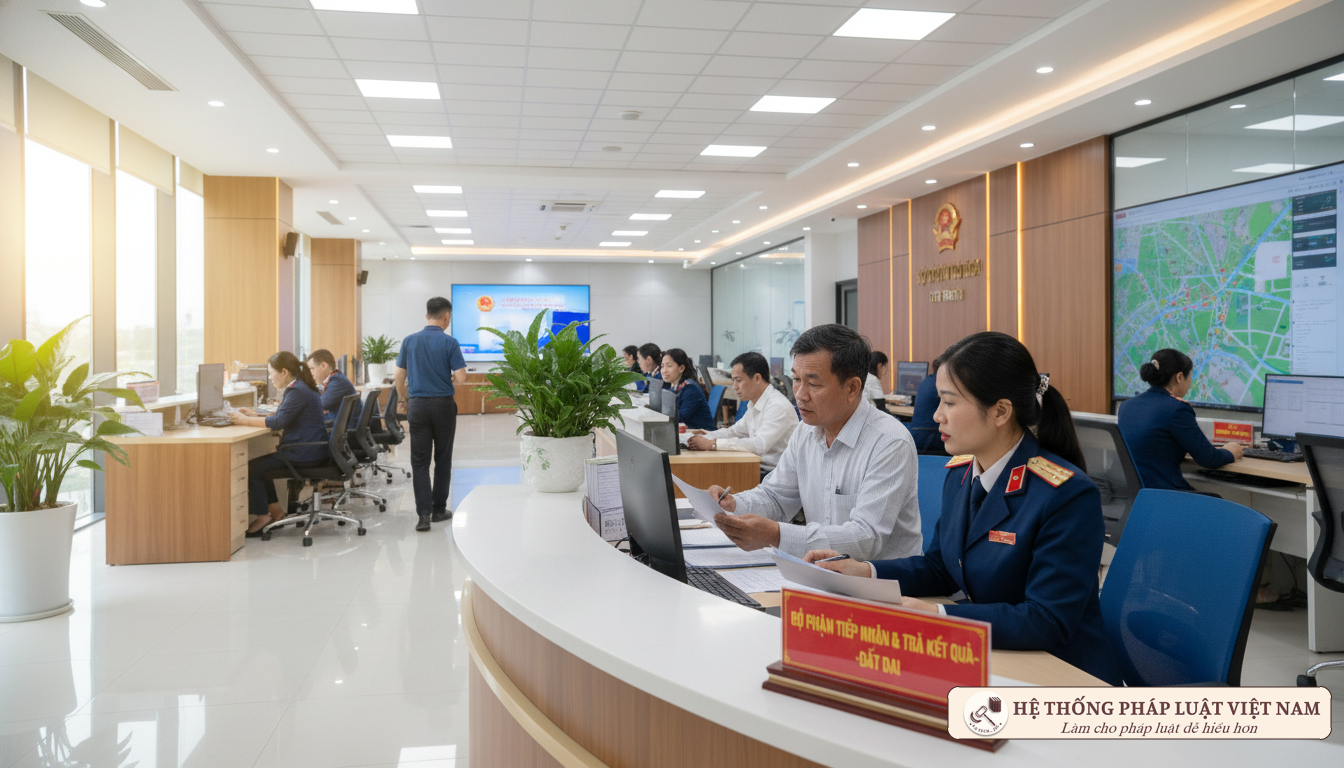 Thực hiện thủ tục đất đai tại bộ phận một cửa
