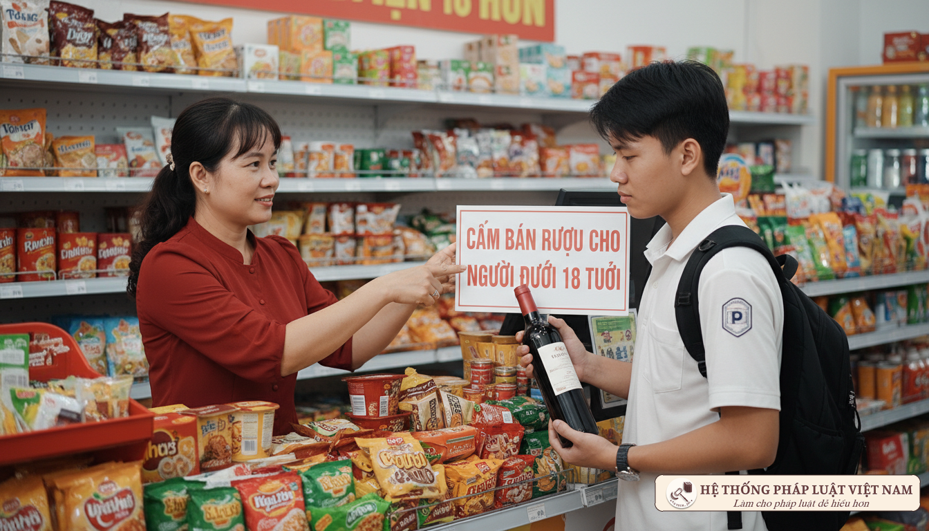 Cấm bán rượu cho người dưới 18 tuổi