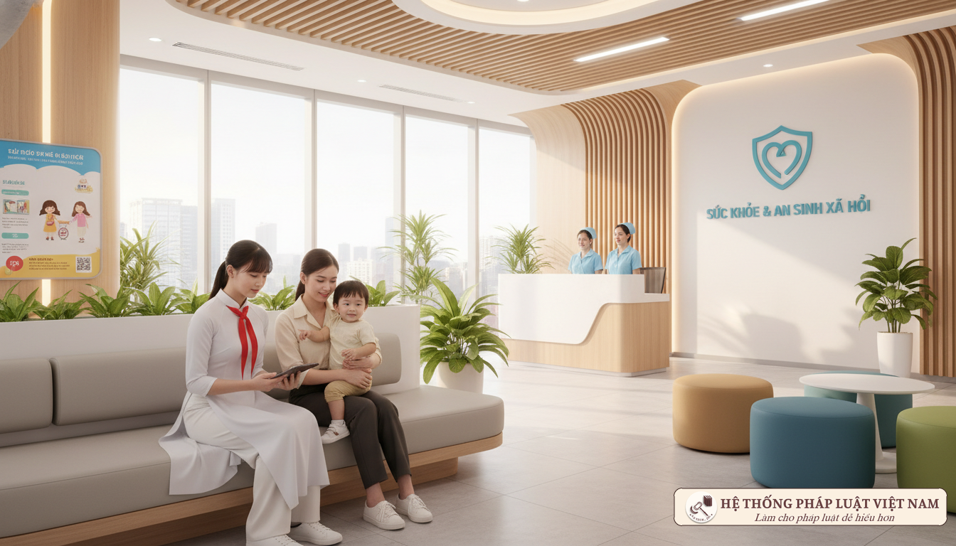 Học sinh và trẻ nhỏ khám bệnh bảo hiểm y tế