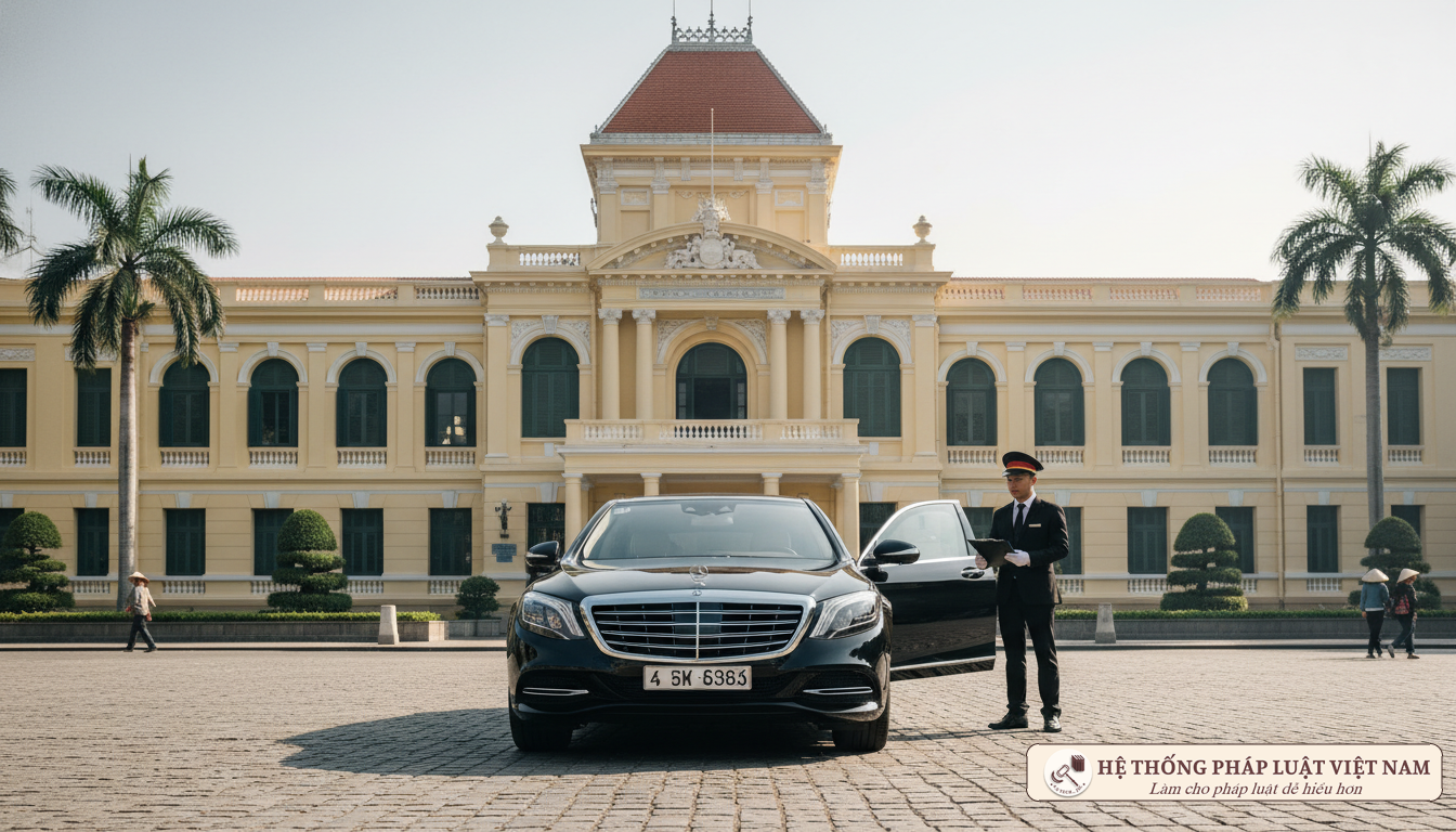 Xe ô tô hạng sang đưa đón khách quốc tế