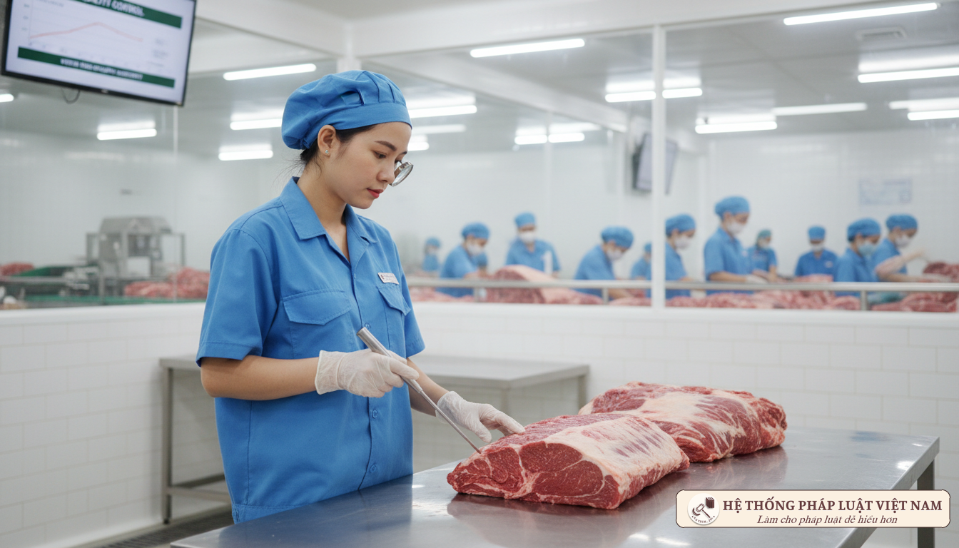 Kiểm tra vệ sinh thú y tại cơ sở giết mổ