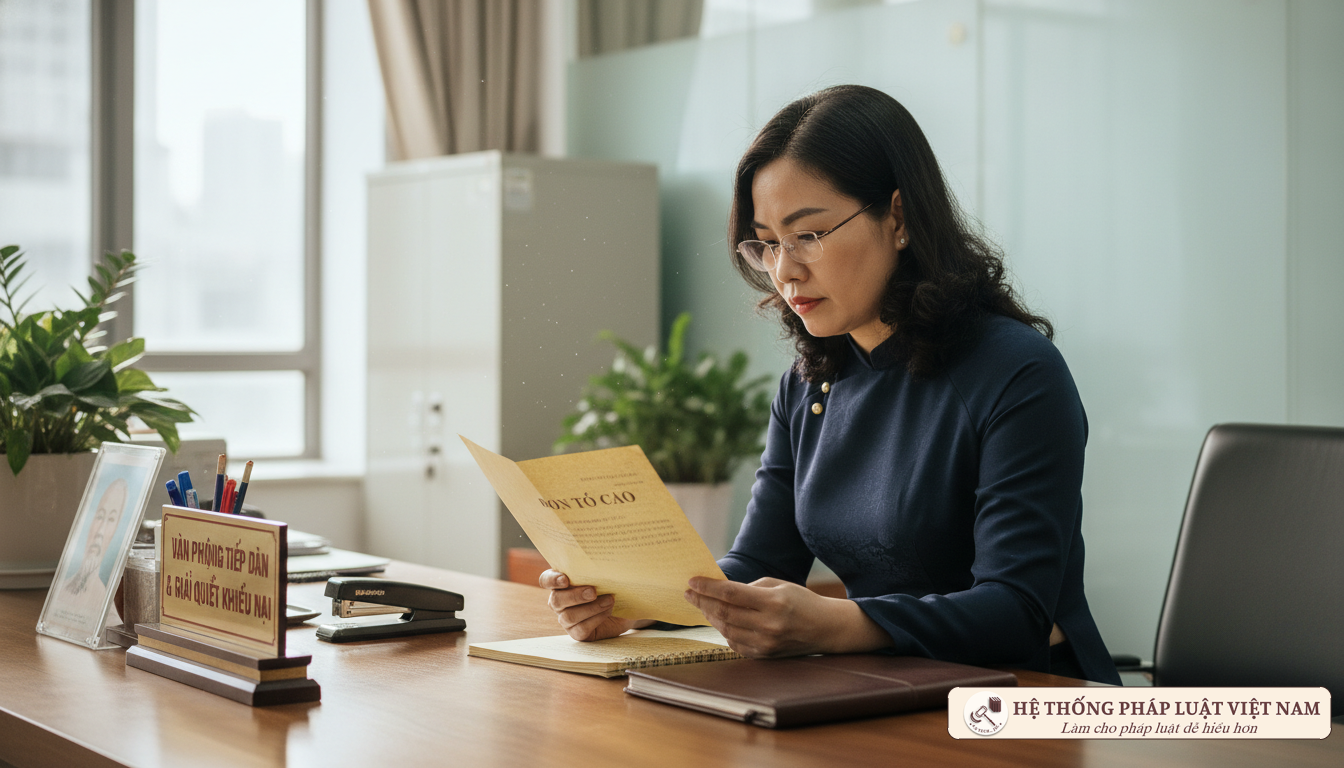 Cán bộ tiếp nhận đơn tố cáo