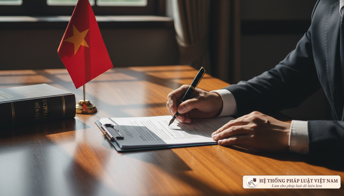 Doanh nhân ký kết văn bản pháp lý