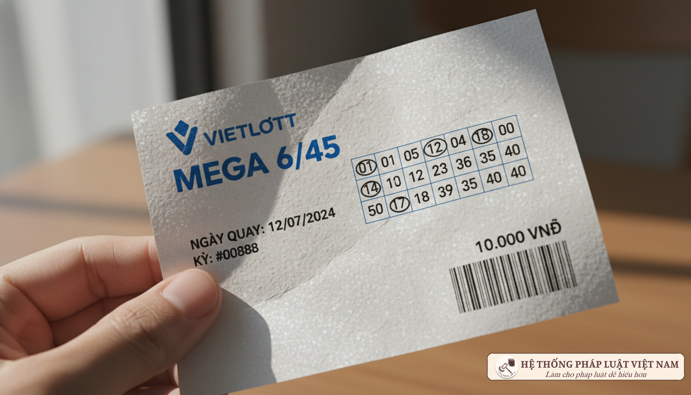 Cận cảnh vé số Vietlott Mega 6/45