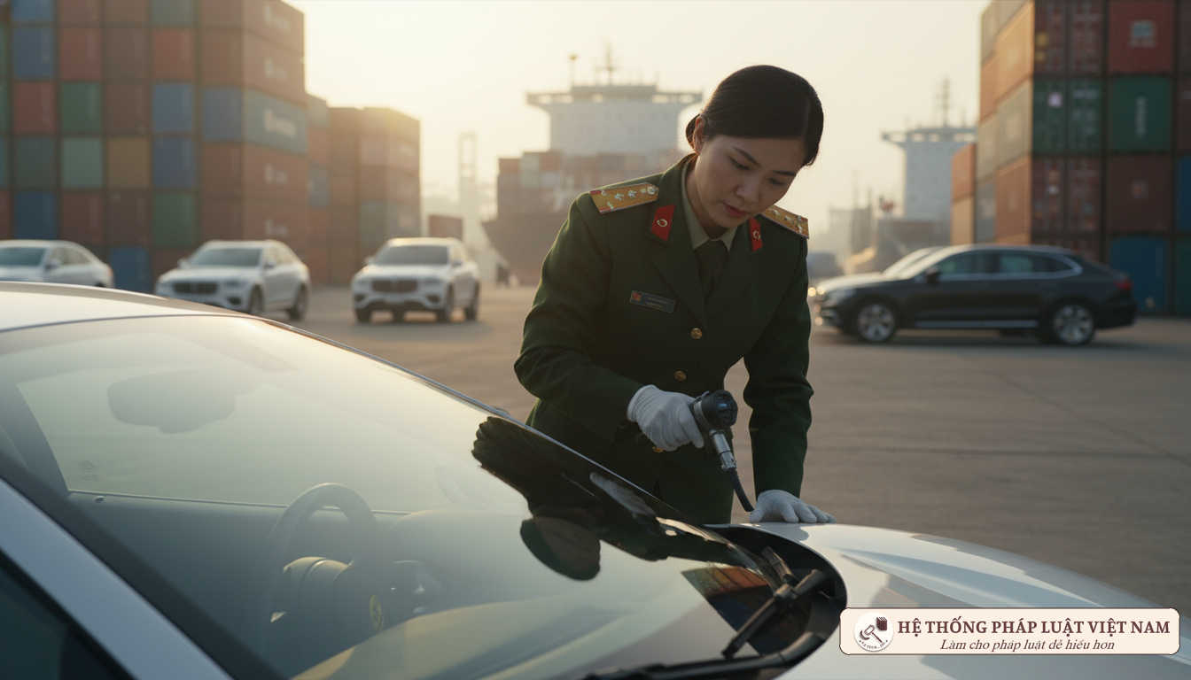 Kiểm tra ô tô nhập khẩu tại cảng biển