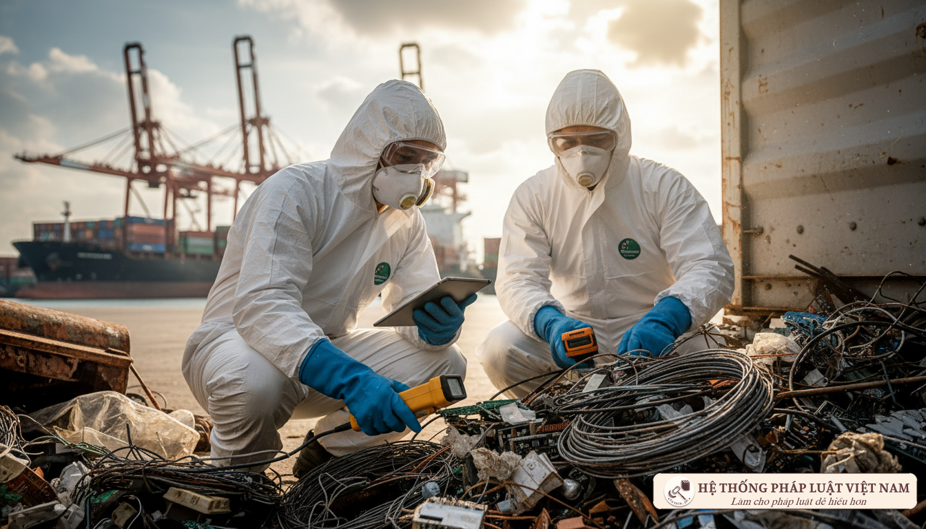 Kiểm tra phế liệu nhập khẩu tại cảng