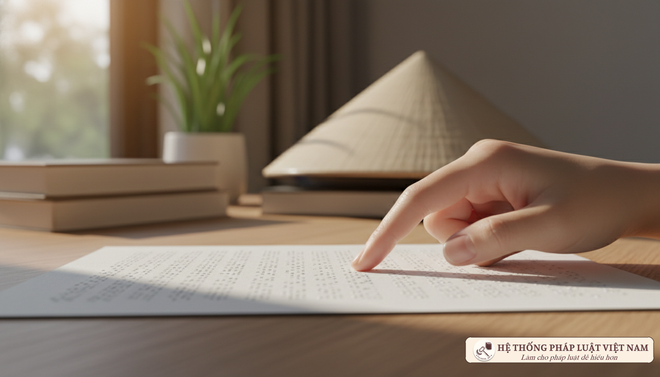 Người khuyết tật đọc chữ nổi Braille