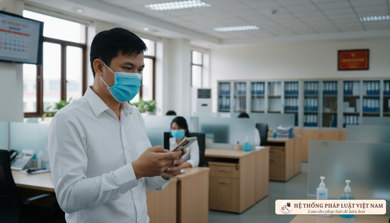 Công chức cài đặt Bluezone phòng chống dịch Covid-19