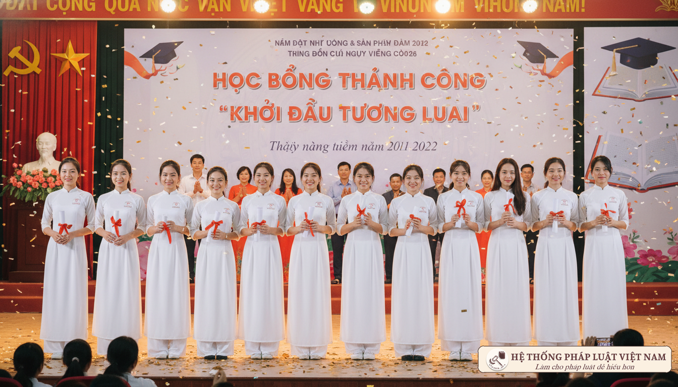 Học sinh nhận học bổng khuyến khích học tập
