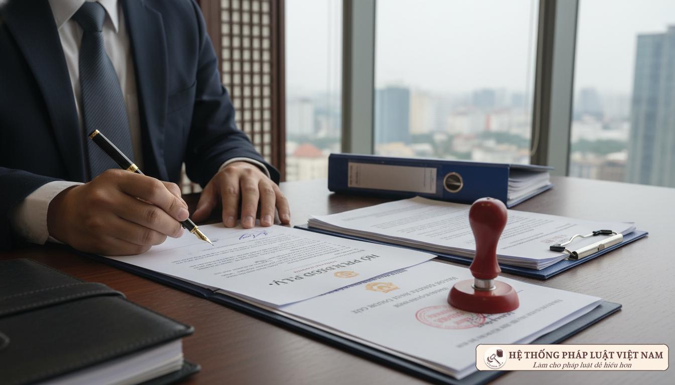 Ký kết văn bản công chứng