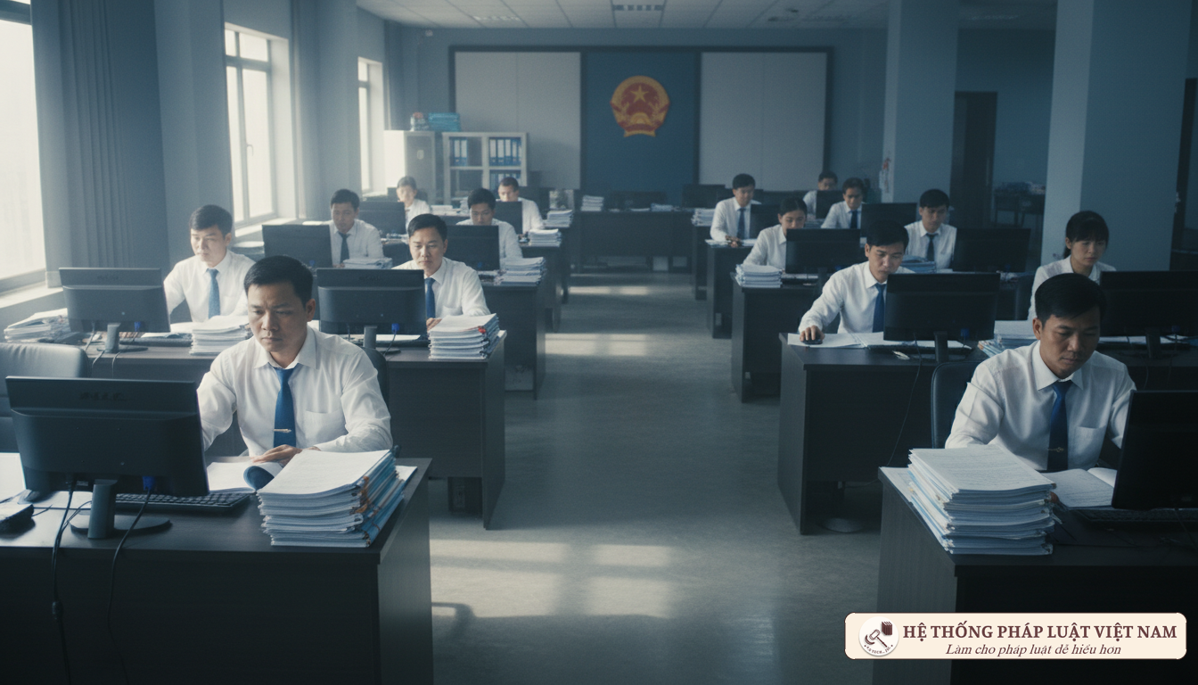 Cán bộ công chức làm việc tại văn phòng