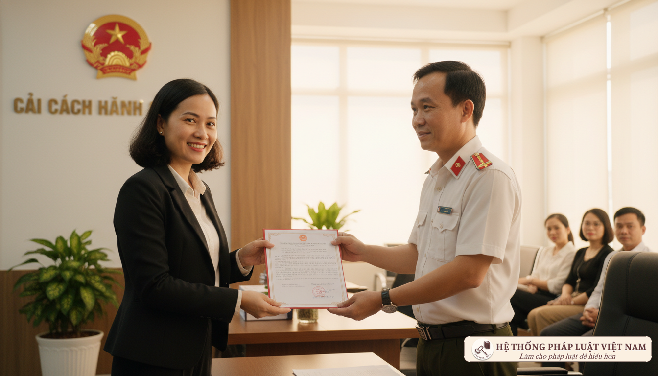 Người dân làm thủ tục chứng thực