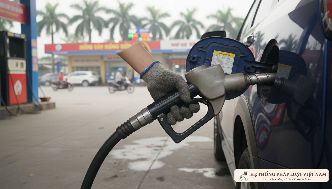 Vòi bơm xăng dầu tại trạm xăng