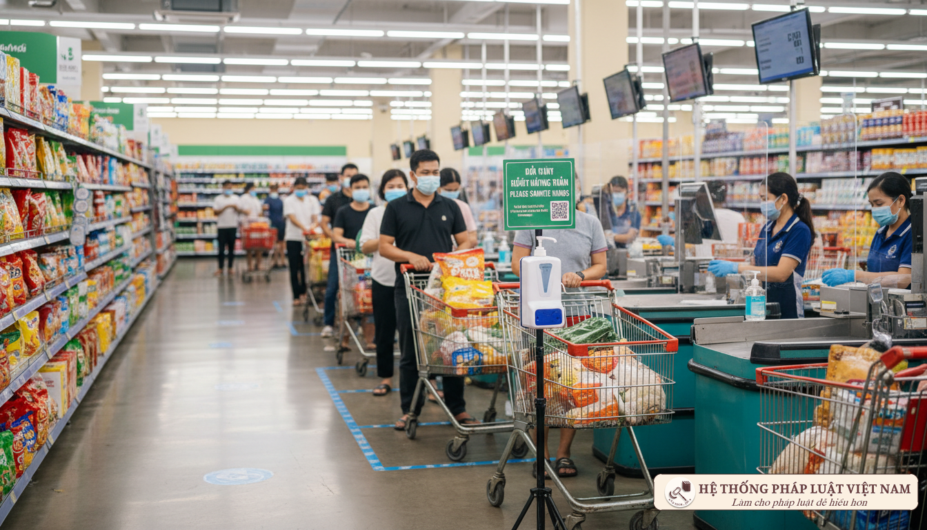 Người dân mua sắm an toàn tại siêu thị TP.HCM năm 2020
