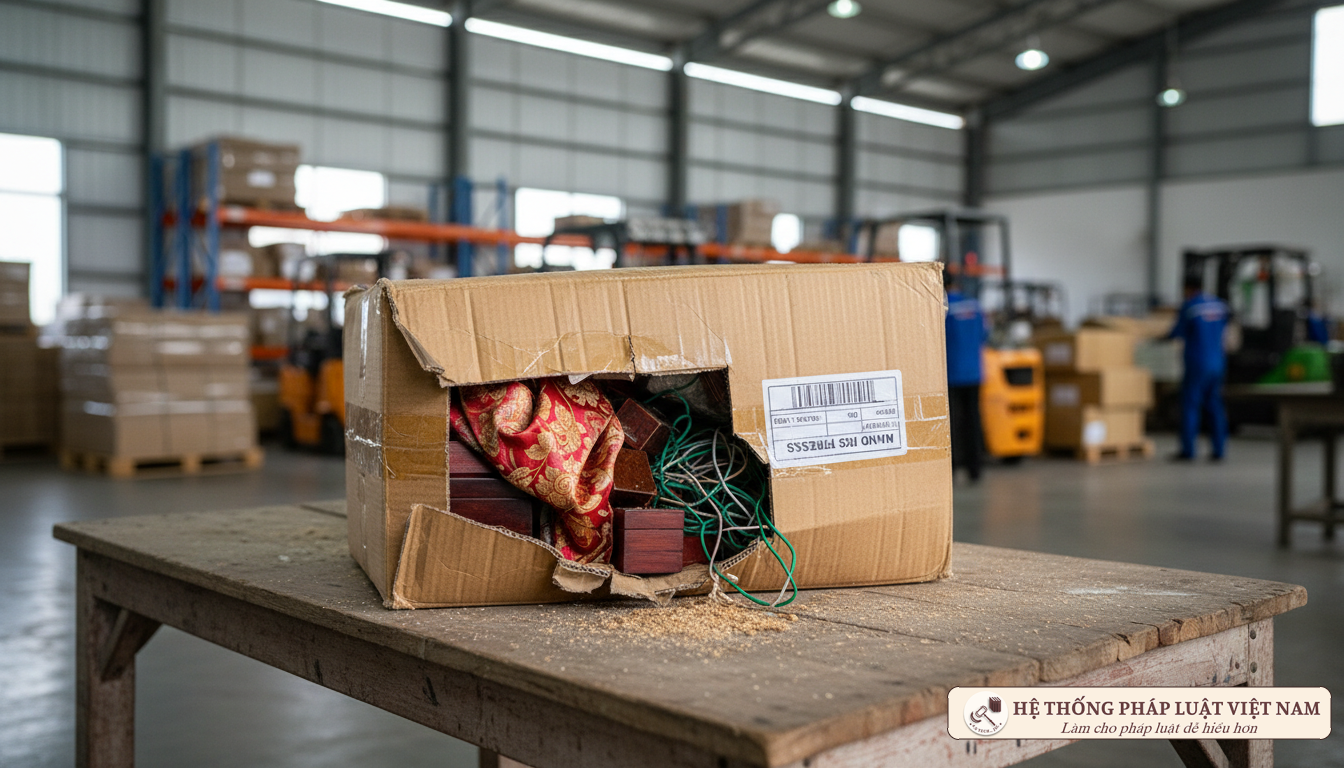 Bưu gửi bị rách vỏ