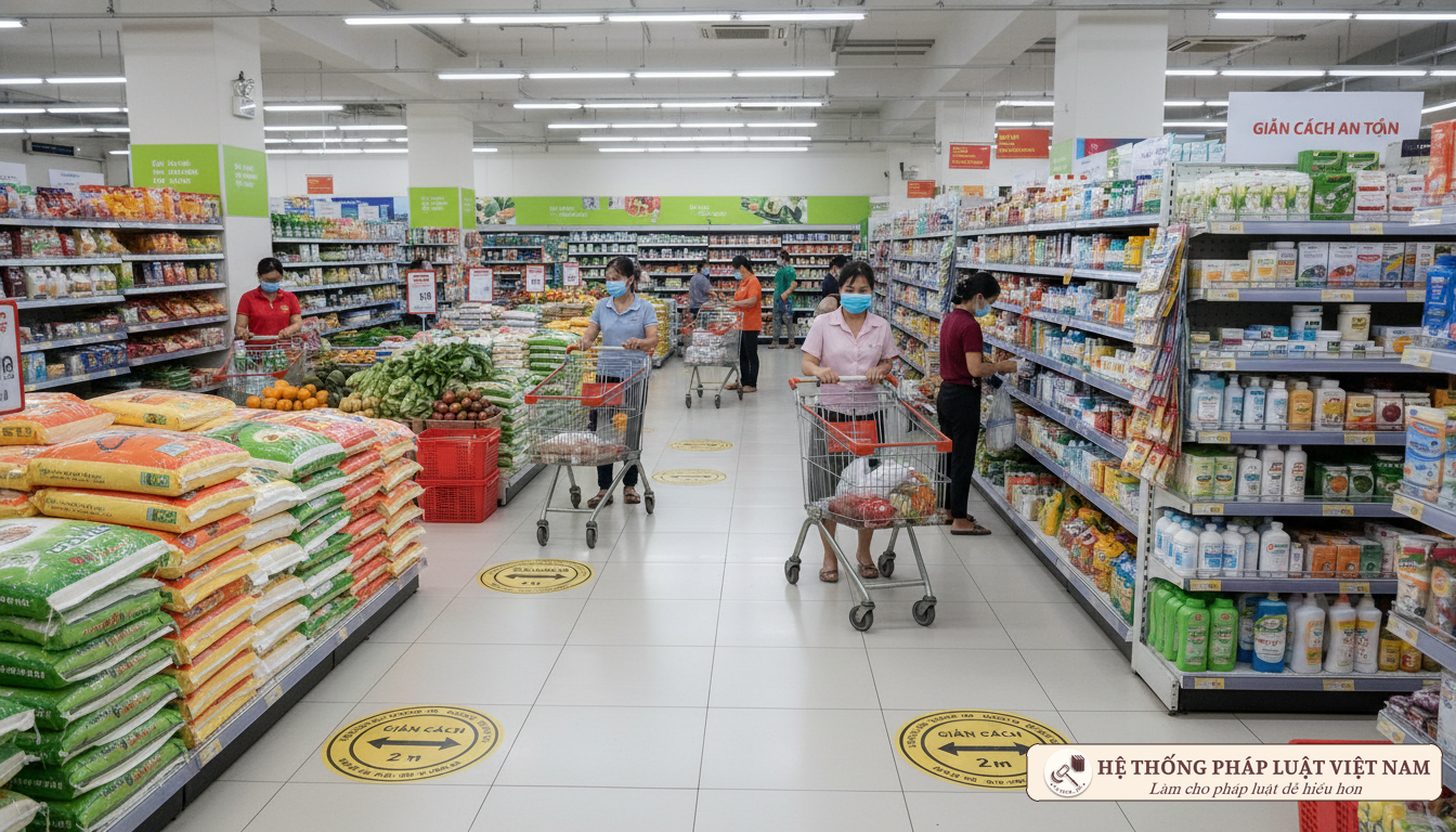 Người dân mua sắm hàng hóa thiết yếu tại siêu thị Hà Nội Siêu thị Hà Nội trong bối cảnh dịch COVID-19 2020