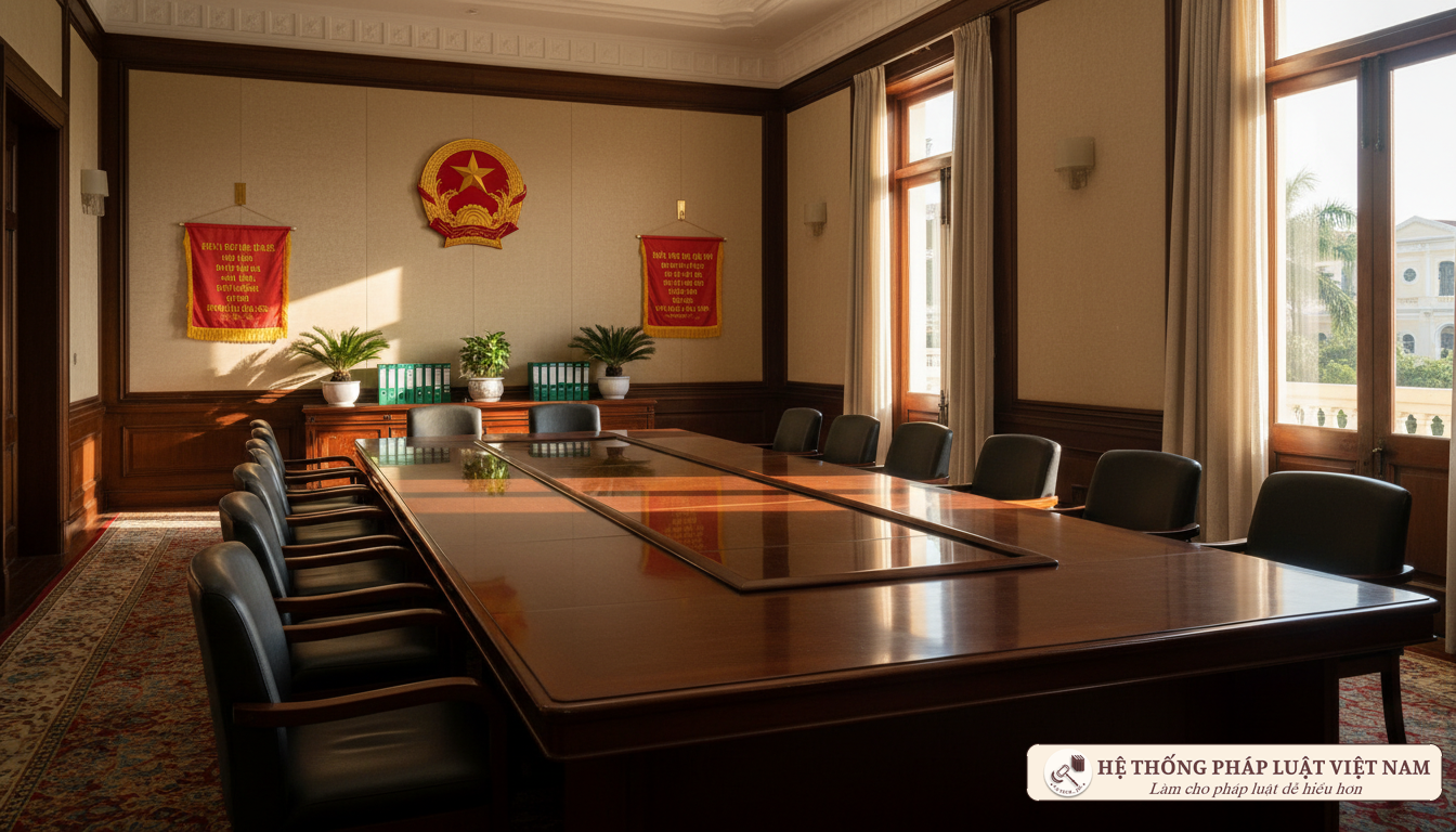 Phòng họp cơ quan nhà nước Việt Nam trang trọng