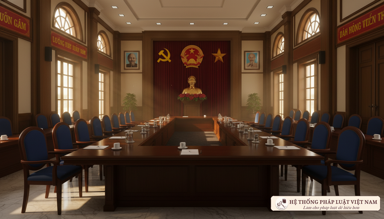 Phòng họp cơ quan nhà nước trang trọng