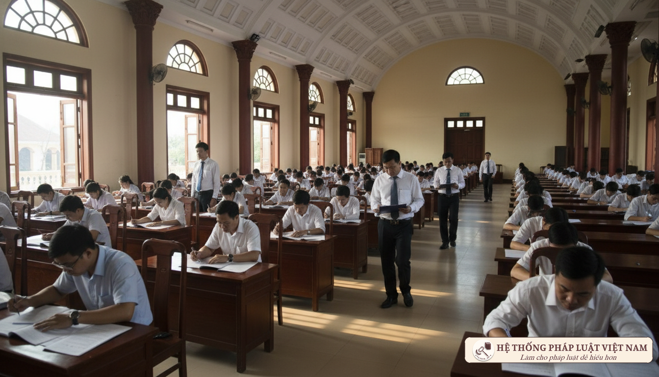Quang cảnh một kỳ thi tuyển dụng công chức tại Việt Nam