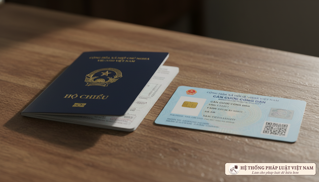 Hộ chiếu và thẻ CCCD gắn chíp