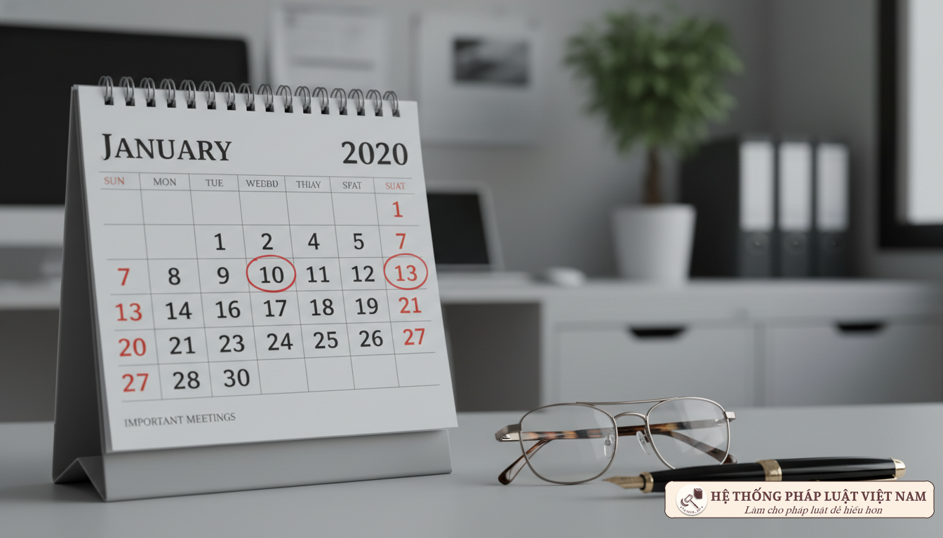 Lịch làm việc kế toán tháng 01/2020