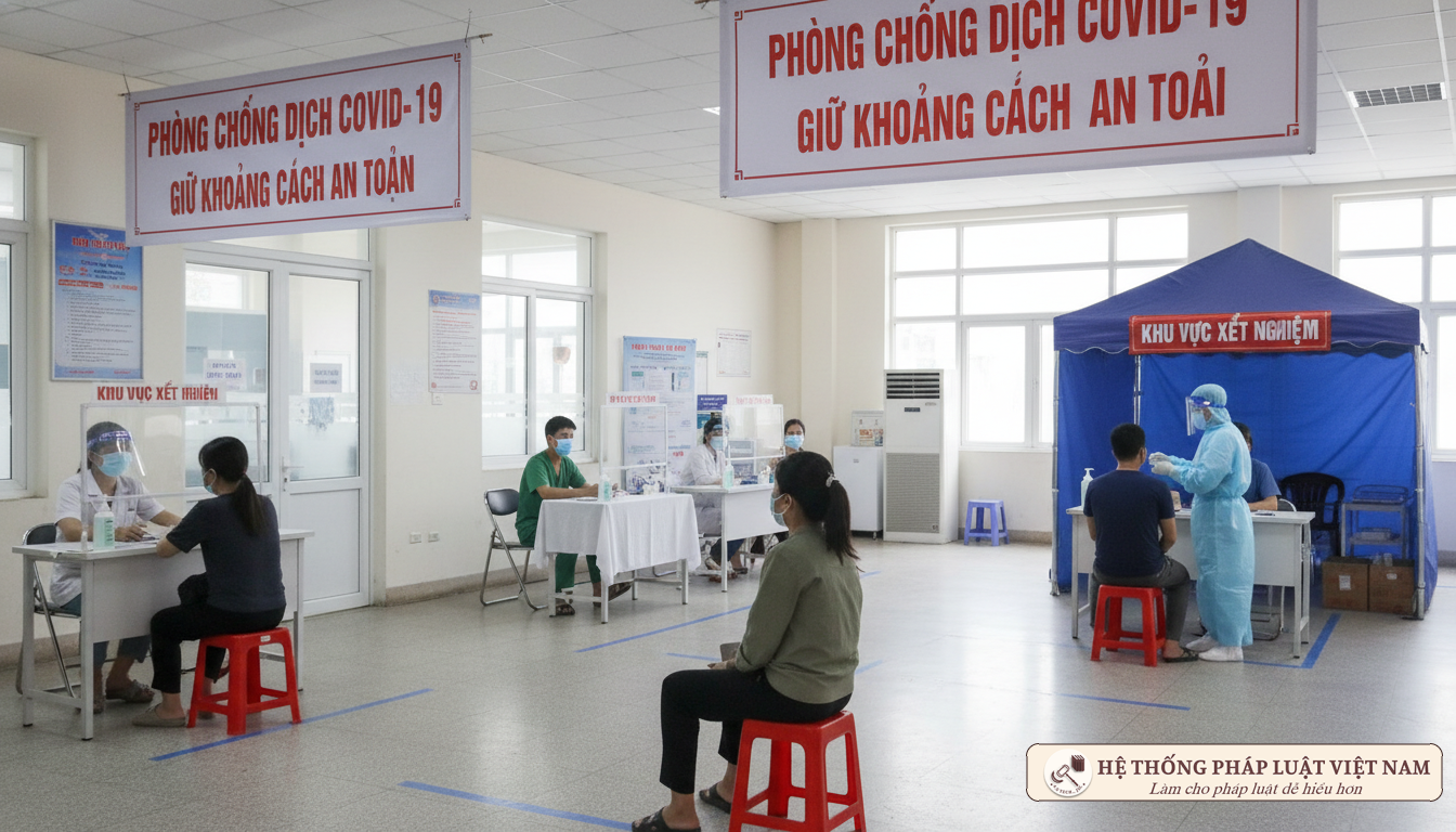Khu vực sàng lọc bệnh nhân tại bệnh viện Việt Nam năm 2020