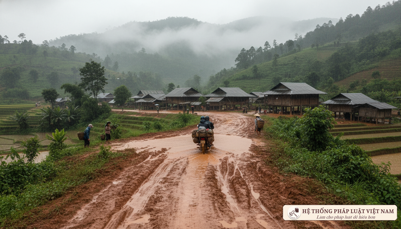 Đường giao thông khó khăn tại vùng cao