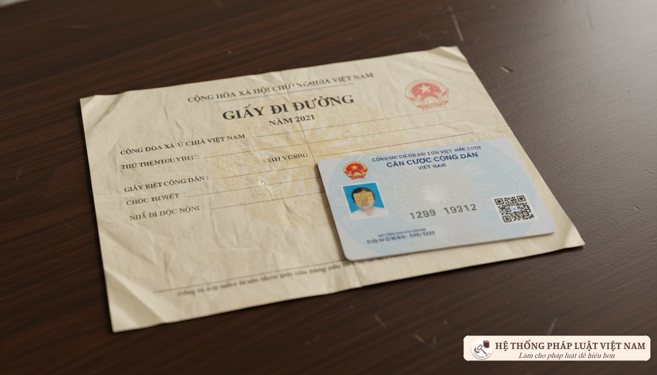 Giấy đi đường và Căn cước công dân Hà Nội 2021