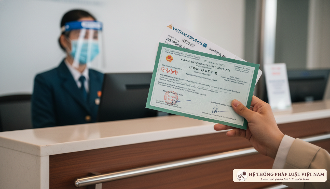 Kiểm tra giấy xét nghiệm PCR tại sân bay