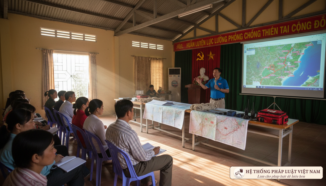 Tập huấn lực lượng phòng chống thiên tai cấp xã