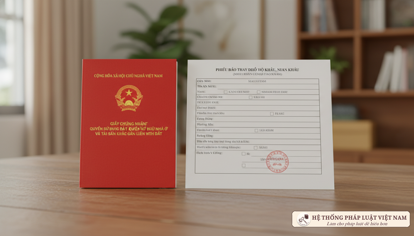 Sổ đỏ và tờ khai thay đổi thông tin cư trú