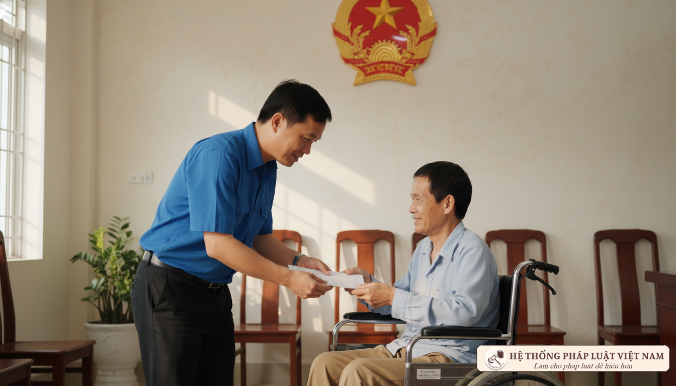 Cán bộ hướng dẫn thủ tục trợ cấp