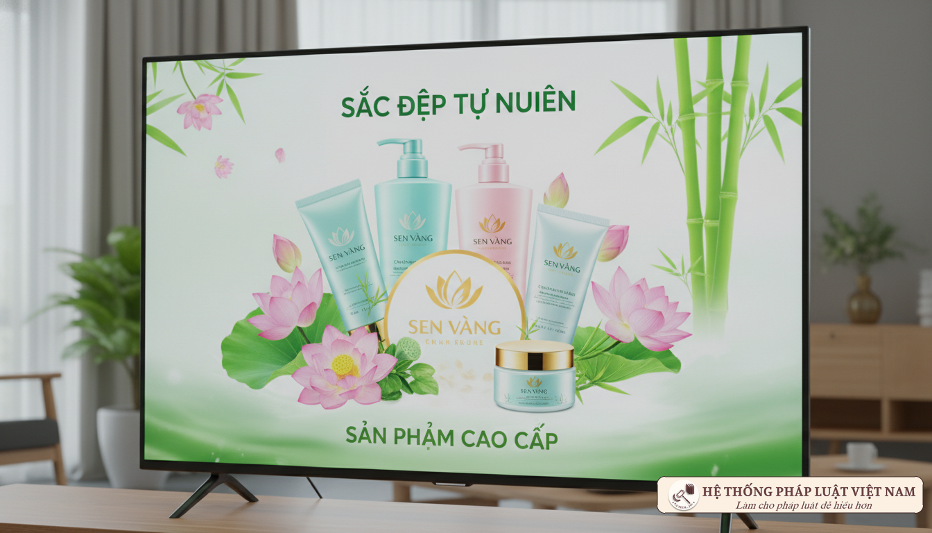 Màn hình tivi quảng cáo sản phẩm chăm sóc cá nhân