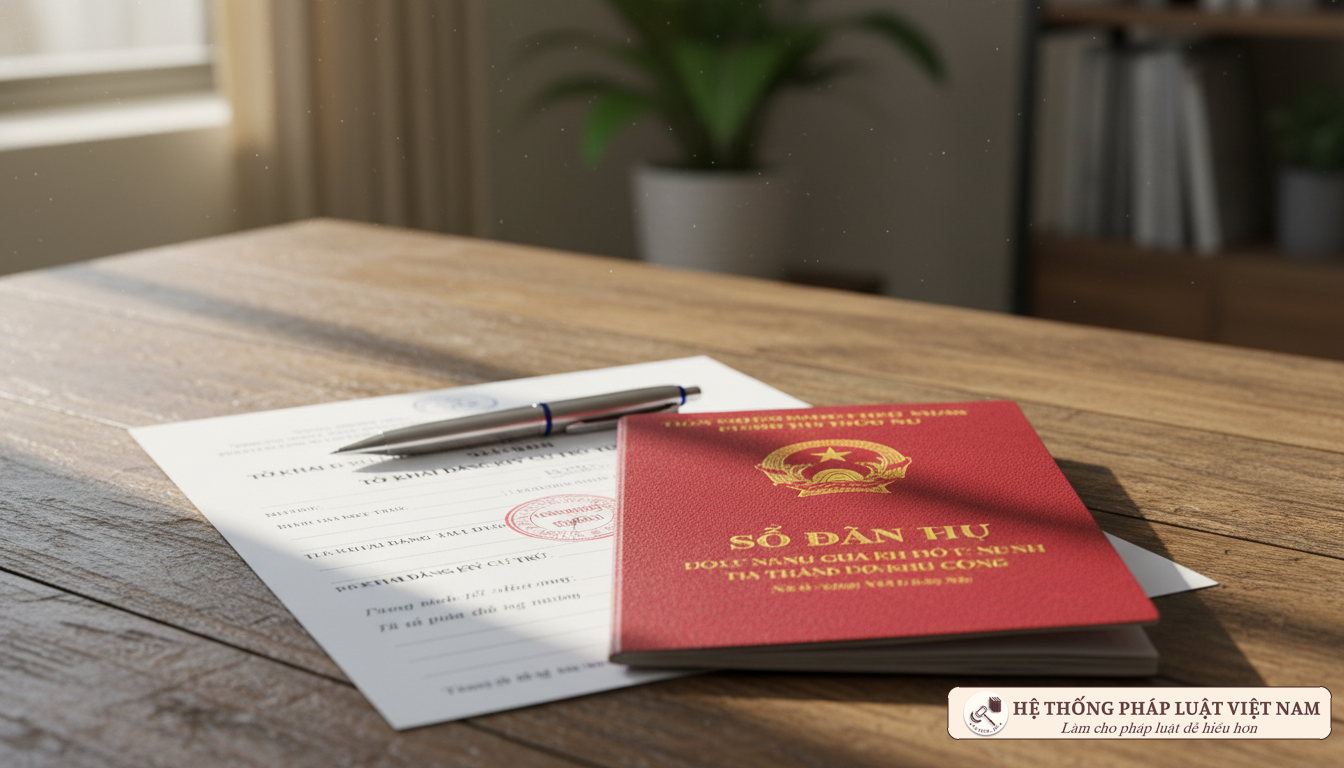Cận cảnh Sổ đỏ và tờ khai đăng ký cư trú