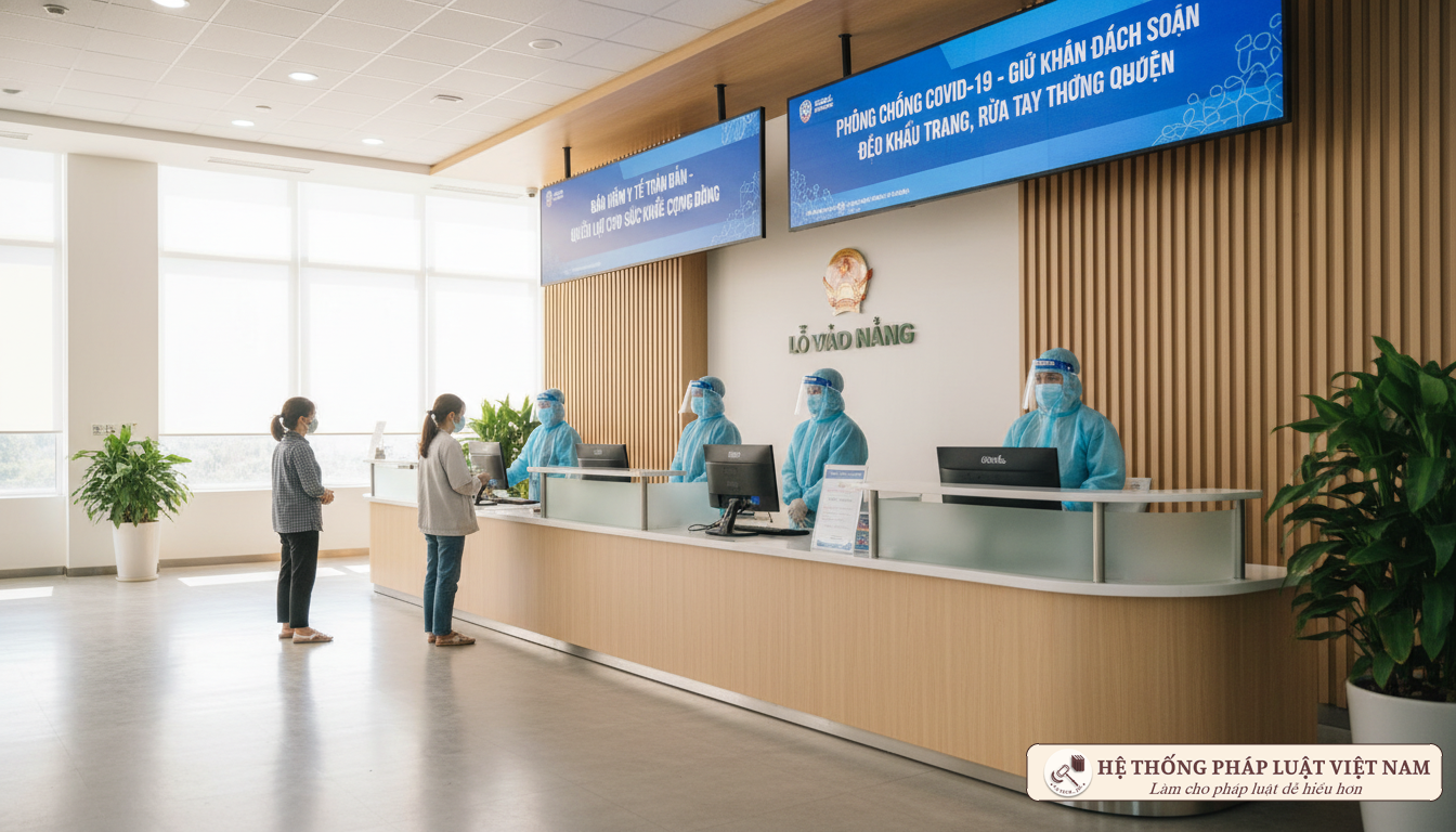 Quầy tiếp nhận bệnh nhân tại bệnh viện Việt Nam
