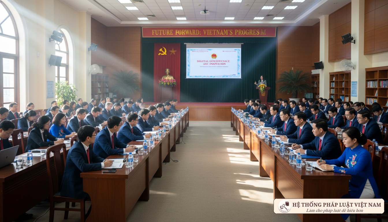 Các cán bộ công chức tham gia lớp bồi dưỡng nghiệp vụ quản lý nhà nước