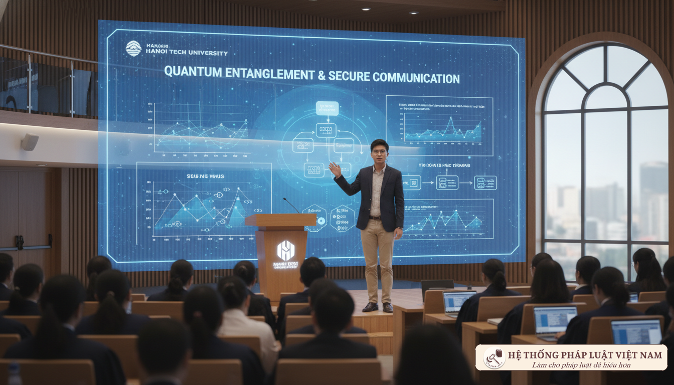 Sinh viên thuyết trình đề tài nghiên cứu khoa học
