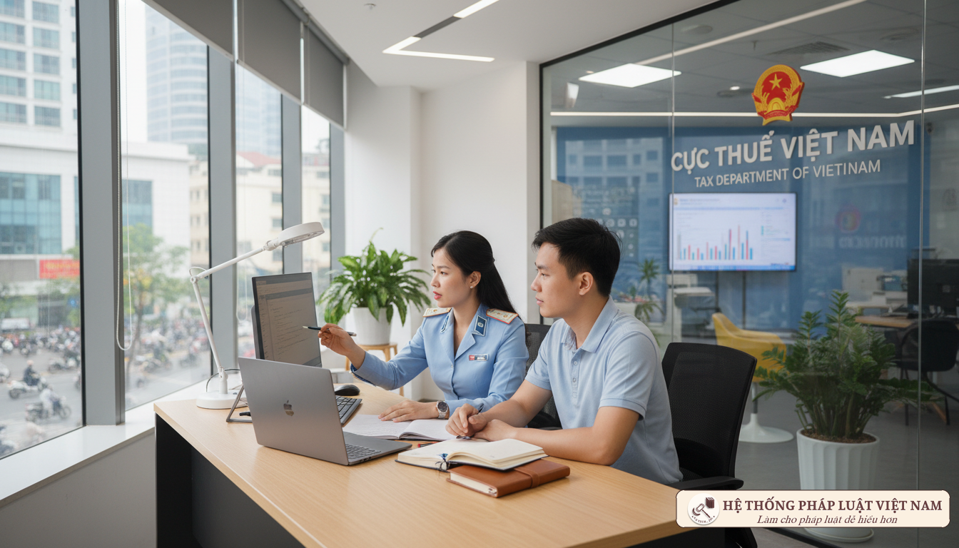 Cán bộ thuế hướng dẫn hộ kinh doanh