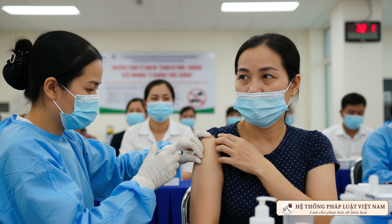 Người dân Việt Nam tiêm vaccine phòng COVID-19