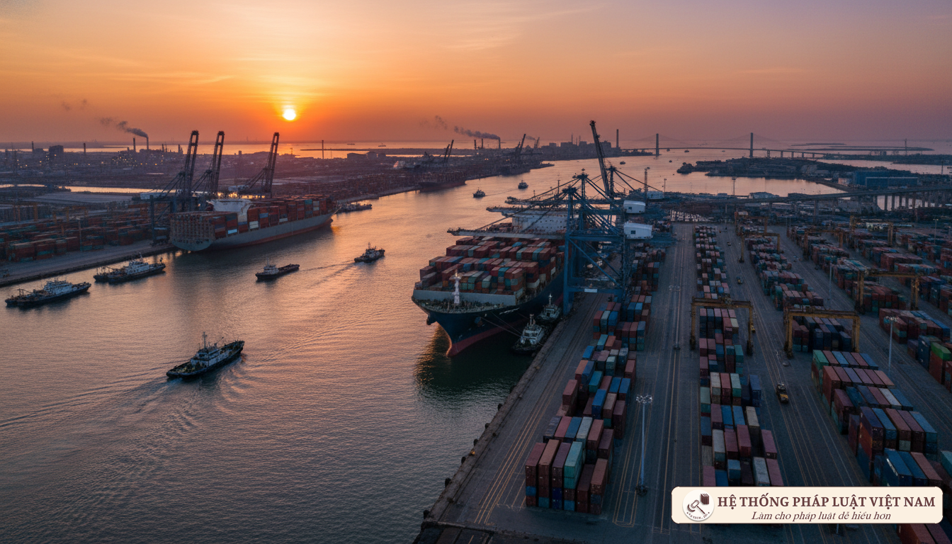 Tàu container tại cảng Cái Mép Thị Vải