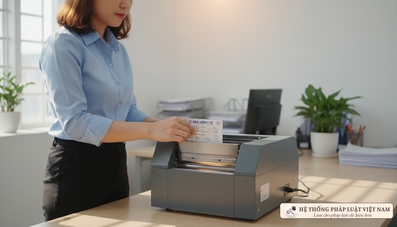 Ép plastic thẻ bảo hiểm y tế